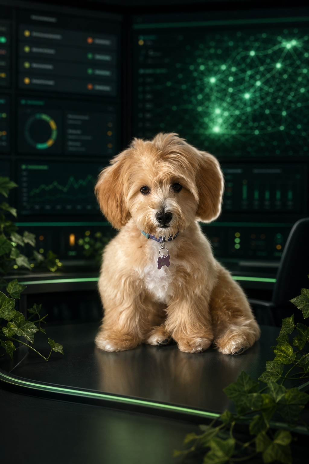 Ivy the dog as an AI operations command center guardian